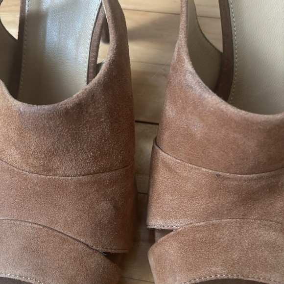 J Crew Julienne Suede Heels brown sandal pump high heel open toe size 8 - Picture 5 of 11